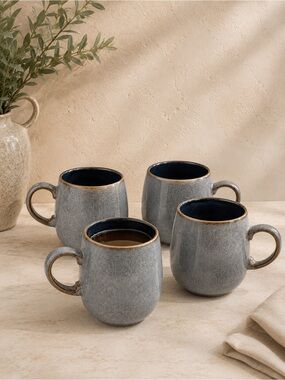 Denby Set-of-4 Jet Large Curve Mugs